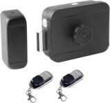 Cerradura de puerta de seguridad electrónica inteligente invisible con control remoto, negro