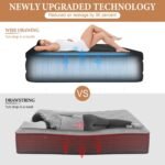 Colchón de aire tamaño Queen con bomba integrada, 18 pulgadas de altura, capacidad de 1200 libras, cama de aire recargable USB-C, para uso en interiores y exteriores, color negro