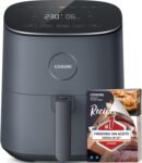 Cosori Durable Air Fryer 4,7L, Max 230°C, Freidora de aire con más de 30 recetas españolas, 9 programas, Diseño moderno y elegante, Silenciosa, Panel táctil sencillo, Gris, L501
