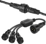 Distribuidor de luz de cadena en forma de 1 a 3 Y, IP65 impermeable, Plug and Play, cable de extensión exterior de 2 pines para luces de cortina, luces de Navidad, luces de jardín