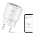 EIGHTREE Alexa Mini Smart Plug, Medidor de Consumo de Enchufe Wi-Fi 16A 3680W, Compatible con Alexa y Google Home, Toma Inteligente Programable con Temporizador, Control Remoto por APP&Voice