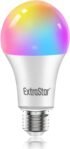 EXTRASTAR Bombilla Inteligente LED Alexa E27, 15W, 1400lm, Regulable Multicolor + Luz Cálida o Blanca, 16 Millones de Colores, Funciona con Alexa y Google Home, 1 Paquete