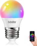 EXTRASTAR Bombilla LED Inteligente Alexa E27, 4,9W, 470lm, Regulable Multicolor + Luz Cálida o Blanca, 16 Millones de Colores, Funciona con Alexa y Google Home, 1 Pz