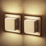Emeritpro Luz nocturna con sensor crepuscular, luz nocturna LED, 3000 K, blanco cálido, brillo ajustable para habitaciones, pasillos, habitaciones de niños, paquete de 2