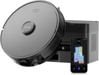 Eureka E6 Plus Robot Aspirador y Fregona para Pisos, Potente Succión 5000Pa, Base Vacía Automática 2.5L, Sistema LiDAR Preciso, Control por App, Diseño Antienredos, Ahorro de Espacio, Mapa Multicapa