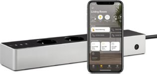 Eve Energy Strip – Regleta Triple Inteligente con Contador Eléctrico y Tecnología Apple HomeKit