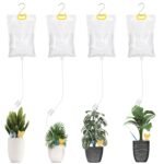 Flintronic Pack de 4 Dispositivos de Riego Automático Bolsa para Plantas, Sistema de Riego Automático de Plantas, 3500 ml, para Bonsáis de Jardín, con Trampa para Moscas, Gancho x 4