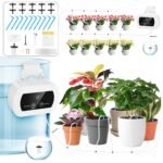 Forever Speed ​​Sistema de riego automático recargable Kit de riego por goteo, 300 modos Sistema de riego interior Riego por goteo automático para 10 plantas de interior, balcón, invernadero