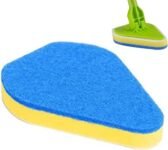 Fregadora de baño, fregadora para limpieza, limpiador de azulejos extensible 2 en 1 con cabezal ajustable, esponja de cepillo limpio extraíble para zócalos, baño, bañera o pared del piso