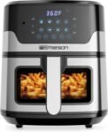 Freidora de aire Emerson SmartVoice 5.3QT 6 en 1, más de 1000 comandos de control por voz, más de 100 alimentos reconocidos, sin aplicación, sin WIFI, sin configuración, cesta antiadherente, freír Al