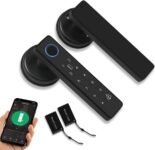 Fuytuly WiFi Tuya Cerradura de puerta inteligente con huella digital, cerradura electrónica digital biométrica 13,56 MHz RFID IC Tarjeta App Contraseña desbloqueada remotamente