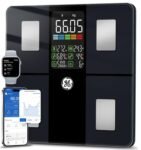 GE Báscula Grasa Corporal y Muscular, Báscula Digital Inteligente con Aplicación 14 Medidas Corporales IMC Bluetooth Báscula de Baño Precisa 180 kg Negro