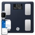 GE Báscula de Baño Inteligente, Báscula IMC, Bluetooth Báscula de Grasa Corporal y Músculo Smart 13 Analizador de Composición Corporal Alta Precisión 180 kg Negro