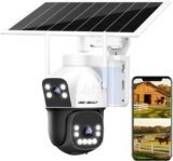 GENBOLT 4G AOV Cámara Solar Vigilancia Exterior Inalámbrica, Grabación 24/7 Cámara IP 3MP+3MP Seguridad Exterior con Tarjeta SIM Detección AI 15600mAh Batería 8W, Cámaras de Seguridad CCTV