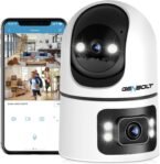 GENBOLT Cámara de Seguridad WiFi Interior, CCTV Cámara IP de Vigilancia Doméstica con Doble Lente de 360°y Detección de Humanoide, Cam Nanny Pet Dog, Monitor de Bebé de Doble WiFi de 2.4&5GHz