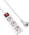 GRIFEMA Regleta con 3 Tomas e Interruptor, 3500 W, 16 A, 1,4 m, Blanco, Protección Infantil, Orientación a 45 Grados, Evita el Consumo Fantasma