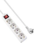 GRIFEMA Regleta con 4 Tomas e Interruptor, 3500 W, 16 A, 1,5 m, Blanco, Protección Infantil, Orientación a 45 Grados, Evita el Consumo Fantasma