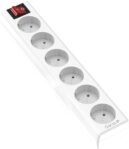 Garza – Base múltiple con interruptor inalámbrico, 6 salidas, protección infantil, Blanco