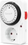 Garza – Temporizador Analógico Interior, Enchufe Programable, Temporizador 24H, Blanco