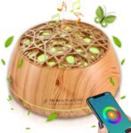 Gisotech Difusor de Aceites Esenciales Alexa 400 ml, Control por App WiFi, Altavoz Bluetooth, Temporizador, 30 Luces LED, Humidificador de Aceites Esenciales, Difusor de Aroma, para Yoga en Casa