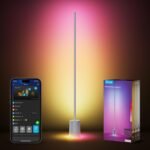 Govee RGBIC Lámpara de Pie, Luces LED Compatibles con Alexa y Matter, 152 cm Regulable 1725lm con Mando a Distancia y APP, Música Gratis, 82 Modos de Escena, Salón, Dormitorio y Cama, Gris