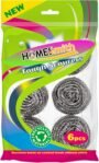 HOMESmith Estropajos de acero inoxidable, paquete de 6 (HS-130)