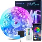 HOVVIDA Tira LED 10 m, 30 LED/Metro, 1 x 10 m, Luces LED RGB 24 V, 300 LED, APP y Control Remoto, Modo Música, LED para Dormitorio, Salón, Cocina, Fiesta