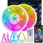 HOVVIDA Tira LED 30 M, 30 LED/Metro, 2 x 15 M, Luces RGB 24 V, 900 LED, APP y Control Remoto, Modo Música, LED para Dormitorio, Salón, Cocina, Dormitorio, Bar, Fiesta