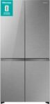 Hisense KitchenFit RQ768N4GVE Total No Frost – Frigorífico americano con múltiples puertas, vidrio plateado, clasificación E