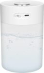 Humidificador, Humidificador Silencioso de 600 Ml para Bebés, Mini Humidificador Portátil con Luz Nocturna Ajustable, para Dormitorio, Viajes, Oficina, Plantas, Alimentado por USB
