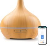 Humidificador inteligente Meross pequeño | 400ML y sin BPA | Función de sincronización | Control por voz y control remoto | Difusor de aroma inteligente | Compatible con Apple Home, Alexa y Google Home