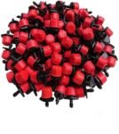 Hydrogarden 300 Unids 1/4 Pulgada Sistema de Micro Riego Ajustable Riego por Goteo Pulverizadores de Riego Emisor Antiobstrucción Goteo Suministros de Jardín Rojo