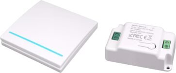 Interruptor WiFi, WiFi Inteligente, Interruptor Inteligente Alexa, Interruptor Inteligente Luz Alexa, Asistente de Soporte, Control App Tuya/Smart Life, 1 Interruptor Blanco y 1 Receptor