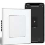 Interruptor de Pared Inteligente WiFi, 1 Gang 1 Way 86 x 86 mm, Interruptor de Luz WiFi Compatible con Alexa y Google Home (Tuya App/Smart Life), Blanco