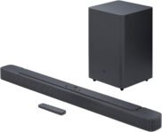 JBL BAR 2.1 Deep Bass MK2 Barra de sonido de 2.1 canales para TV inalámbrica y subwoofer, mando a distancia, JBL Surround, graves profundos, Dolby Digital, HDMI ARC y conexión óptica, 300 W, negro