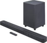 JBL Bar 500 Barra de sonido de 5.1 canales y subwoofer de 10″, MultiBeam y Dolby Atmos, sonido envolvente 3D, con AirPlay, Alexa Multi-Room Music y Chromecast, negro