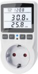 KETOTEK Medidor de Consumo Eléctrico, Monitor de Electricidad con Pantalla LCD Retroiluminada, Medidor de Consumo de Energía Enchufe 11 Modos, Protección Contra Sobrecarga 3680W