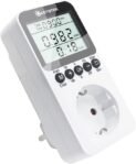 KETOTEK Medidor de consumo eléctrico, enchufe del medidor de potencia con pantalla LCD, medidor de costo de electricidad de retención de datos 3680W protección contra sobrecarga