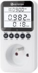 KETOTEK Monitor de electricidad, medidor de consumo eléctrico, medidor de consumo de energía con pantalla LCD retroiluminada, enchufe del medidor de corriente