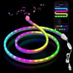 Kimimara Luces LED Neón 1m – Tira LED Neón RGB Flexible, DIY de Silicona con Control de App, Tira de Neón Luz Decorativa para Dormitorio, Bar, Sala de Juegos, Navidad y Fiestas (1 Metro)