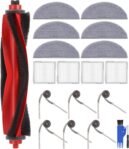 Kit Accesorios Repuestos para Aspiradora Roborock Q10 X5+/Q10 X5/Q10 S5 / Q10 S5+, 1 Cepillo Principal, 4 Filtros HEPA, 6 Paños de Limpieza, 6 Cepillos Laterales, Repuesto para Roborock Q10 S5