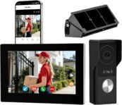 Kit Videoportero 2 Hilos con Conexión, Videoportero Mirilla y Monitor Táctil a Color de 7», Desbloqueo por App y RFID, Detección de Personas y Audio Bidireccional, WiFi6 2.4/5GHz