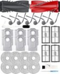 Kit de Recambios para Roborock SAROS 10R Aspirador Juego de 29 Piezas Premium: 2 Cepillos Rodillo, 6 Cepillos Laterales, 4 Filtros, 8 Paños de Fregado + 6 Bolsas | Compatible OEM y Ajuste Perfecto