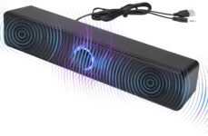 Knowlife TV Sound Bar – Altavoces de barra de sonido para computadora, inalámbricos con graves profundos para TV, proyector, computadora y computadora portátil