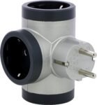 LEGRAND Adaptadores 3 Tomas Laterales 2P+T, Plug Thief, Color Aluminio/Gris Oscuro 694523