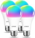 LVWIT Bombillas Inteligentes E27, Compatible con Alexa, Google Home Assistant y App Smart Life/Tuya, Bombilla Wi-Fi R50 12W 1521 Lm, Lámpara LED Regulable Equivalente a 100W – 4 Unidades