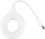 Lámpara de Escritorio Inteligente Controlada por Voz LED Luz Nocturna de Brillo Ajustable para Dormitorio, Blanco+naranja