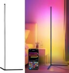Lámpara de Pie LED RGB 150 cm – Lámpara de Esquina Regulable con Control Remoto, Control por Voz Alexa, Luz Ambiental para Salón, Dormitorio, Sala de Juegos