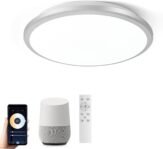 Lámpara de Techo Inteligente LED Horevo 24W: Lámpara Regulable con Control Remoto, Aplicación, Control por Voz – Temperatura de Color Ajustable, Brillo – Diseño Moderno