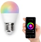 Lámpara inteligente WiFi LED G45 E27 6,5W con control remoto regulable, ideal para iluminación del hogar y atmósfera personalizable